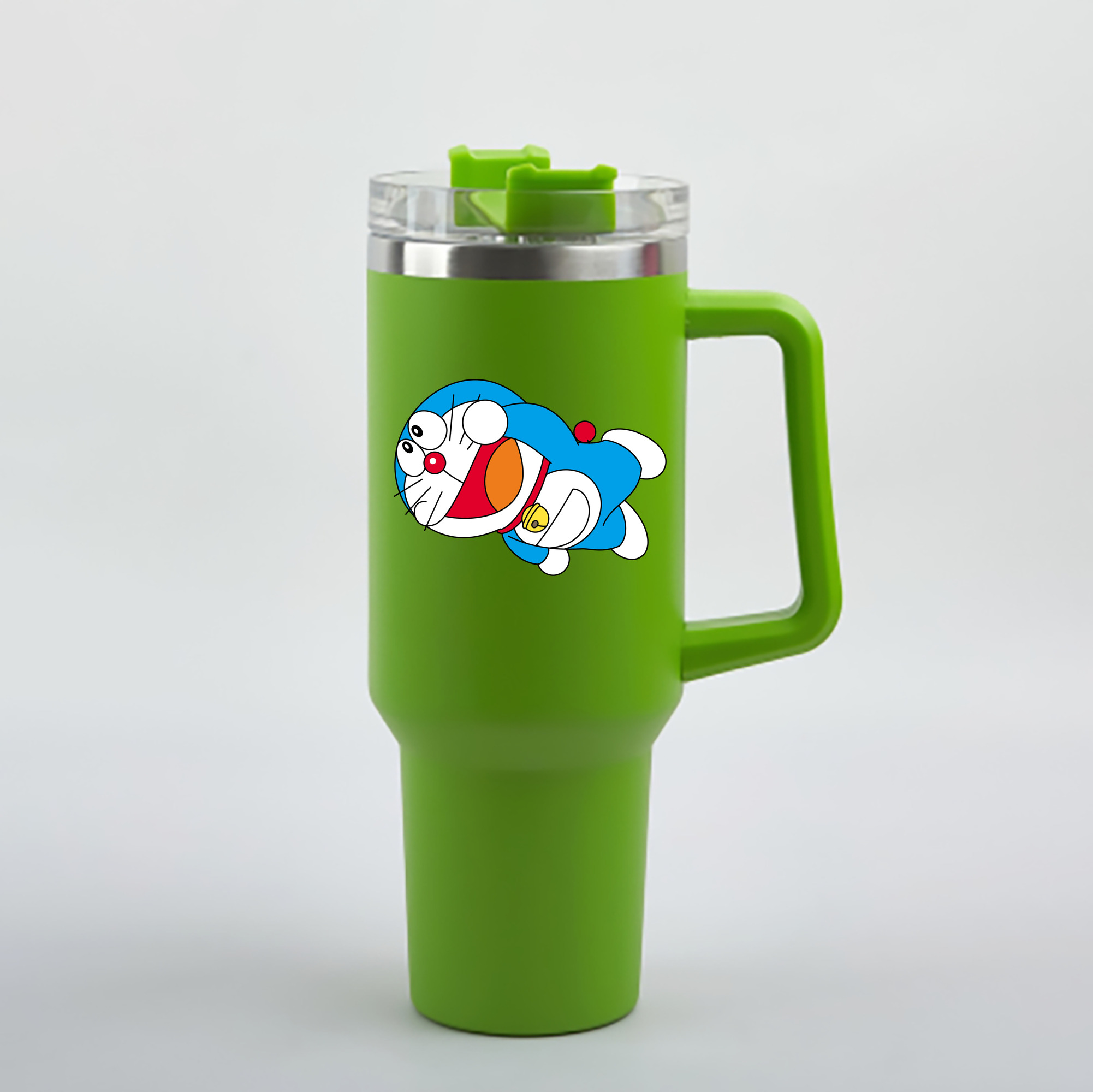 （画像用） ドラえもん Doraemon 1200mL車用タンブラー - クリスタルステッカー（プラスチックストロー付き）